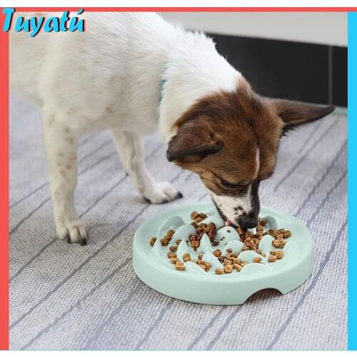 22cm/110g Slow Feeder Dog Bowl Plastic Dog Feeding Bowls Container Dogs Accessories for Small Large Dogs Cat Supplies Food Bowl