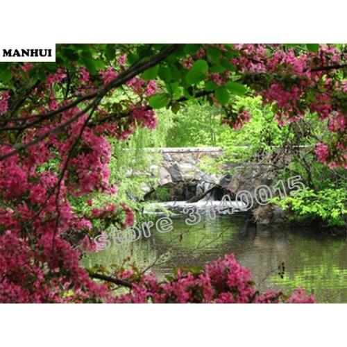 5d diy diamond embroidery Landscape bridge diamond painting Cross Stitch full square drill Rhinestone mosaic decoration BCD370