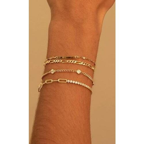 925 Sterling Silver Clear 5A CZ Clip Multi Strand 2MM Tennis Chain Bracelet Mixed Chains Silver 925 Simple Vermeil Jewelry Women