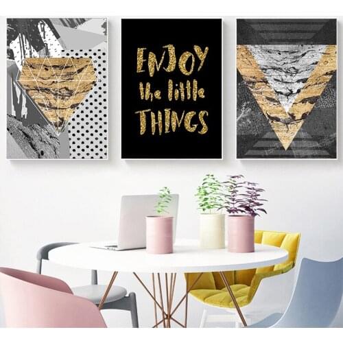 Abstract Geometric Combination English Phrase Canvas Art Painting Abstract Print Poster Picture Wall Bedroom Home Decoration