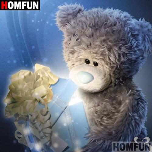 HOMFUN 5D DIY Diamond Painting Full Square/Round Drill "Cartoon bear" 3D Embroidery Cross Stitch gift Home Decor A00462