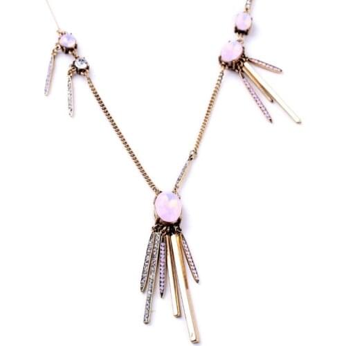 Asymmetric Fashion Daily Accessories For Women 2015 New Coming Long Chain Pendant Pink Necklace Wholesale