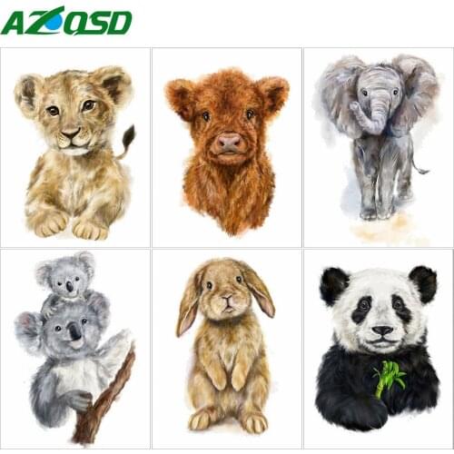 AZQSD Full Round Drill Diamond Painting Koala Panda Picture Of Rhinestones Rabbit Diamond Embroidery Animal Mosaic Home Decor