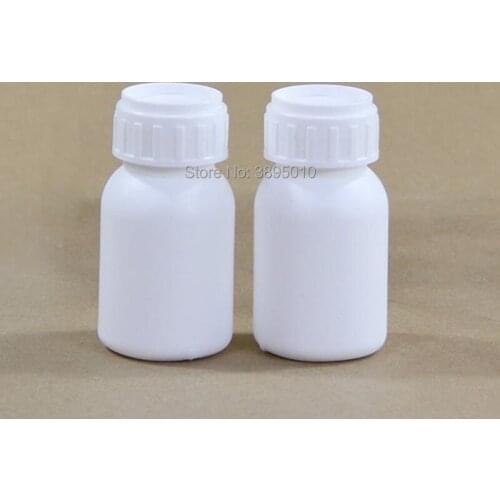 50ml White plastic bottles with screw cap. Liquid,solid,liquid sample vials F536
