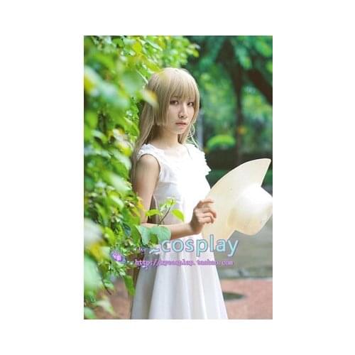 Free shipping Blast of Tempest Fuwa Aika white long dress Cosplay Costume