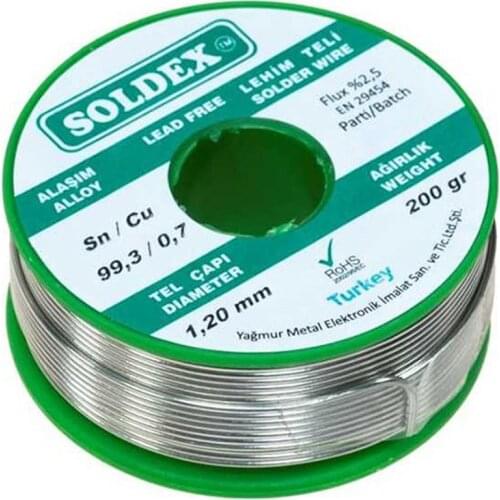 LEAD FREE SOLDEX 200 G 1.2 MM LEAD-FREE SOLDER WIRE SN 99.3 / CU 0.7