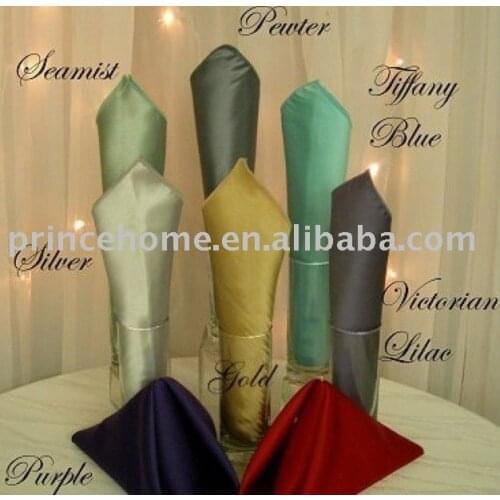 Different Colors Shiny Napkin Faux Silk Napkin Set of 6 pcs