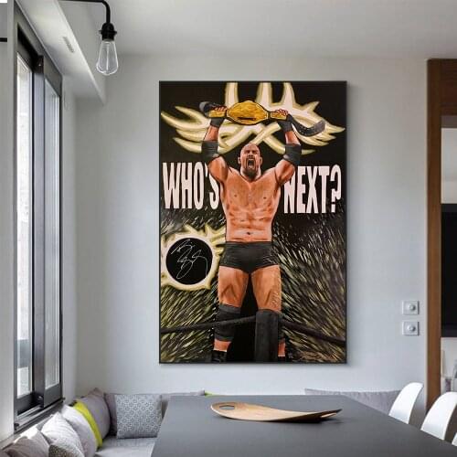 Wrestler Dashi Johnson Character Art Graffiti Canvas Painting Living Room Bedroom Gym Decoration Painting
