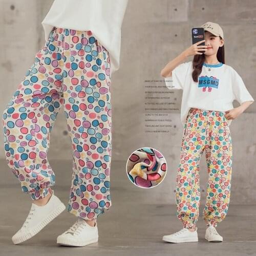 2021 Spring Cargo Pants for Girls Childrens Clothing New Casual Sports Pants Girls Loose Running Pants Kids Trousers 4-14 Years