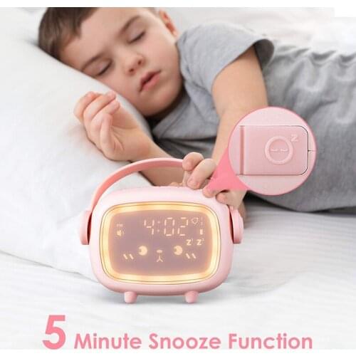 Snooze Function Alarm Clock LED Digital Night Light Kid Bedside Wake Up Clock Temperature Display Home Decoration Christmas Gift