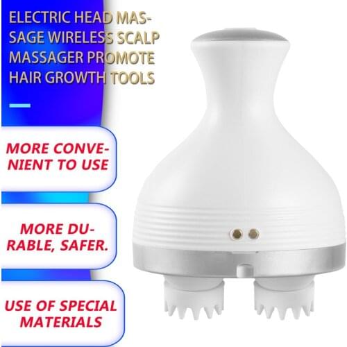 Waterproof Electric Head Massage Wireless Scalp Massager Prevent Hair Loss Promote Hair Growth Tools Vibrating Brain Care