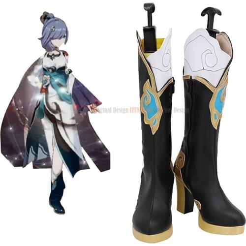 Fu Hua Shoes Cosplay Honkai Impact 3 Fu Hua Azure Empyrea Cosplay Boots Black Shoes Custom Made