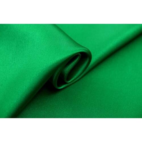 Howmay 100% pure silk charmeuse satin fabric 30m/m 114cm green 46# especially heavy weight for dress or cheongsam