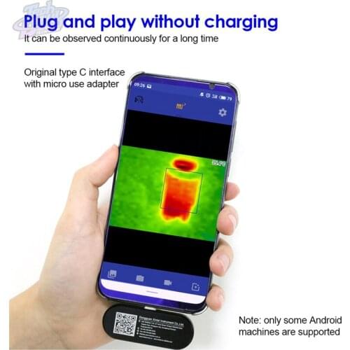 HT-102 Portable Mobile Phone Thermal Infrared Imager Support Video Picture Thermal Imaging Temperature Detector Type-C interface