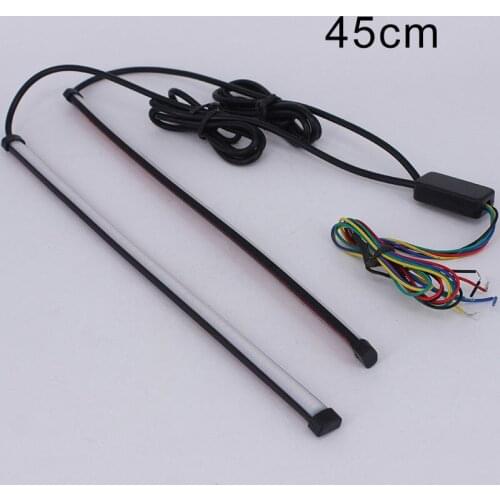 JXLCLYL 2pcs 45cm Switchback Car LED Light Strip DRL Brake Flowing Turn Signal Lamp