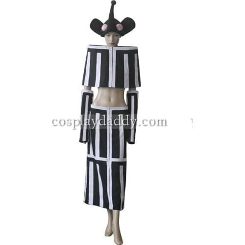 Soul Eater Mizune Black And White Stripe Dress Set Cosplay Costume L005