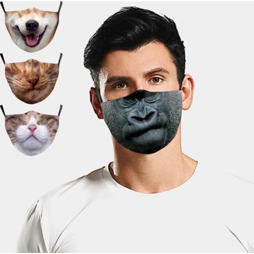 HOT Animal Protection Fun Popular Mouth Masks Street Sports Halloween Cospaly Women Unisex Breathable Dustproof Adult Face-Mask