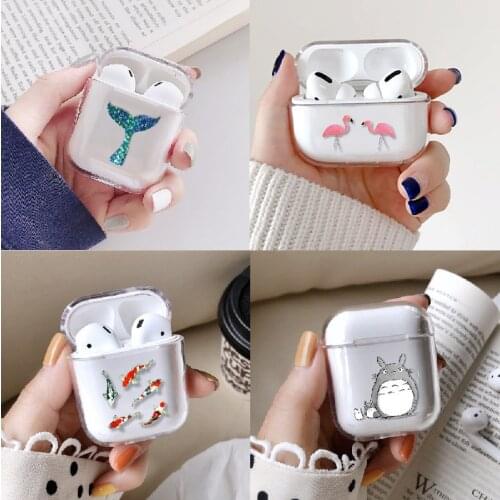 Cartoon Animals Cute Earphone Case For Apple iPhone Charging Box For AirPods Pro Hard Clear Protective Cover Skin Accessories