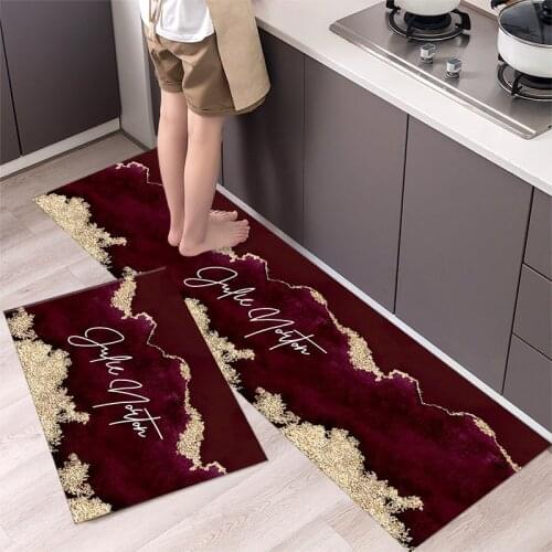 Fashionable Simple Nordic StyleWaterproof Kitchen Floor Mat Household Carpet Long Strip Door Mat Modern Home Decor