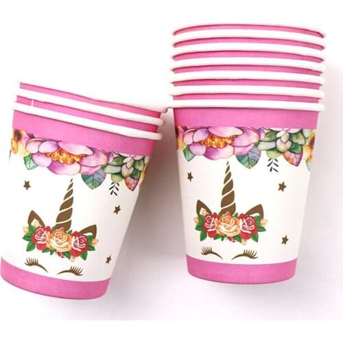 Unicorn Party Supplies Kids Birthday Decor Disposable Tableware Set Paper Plates Cups Banner Party balloon Baby Shower Girl gift