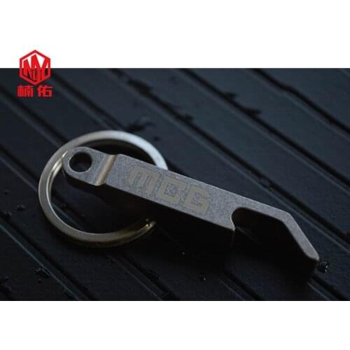 Titanium Alloy Wine Opener Mini Portable Wine Opener Silver EDC Beer Bottle Opener Keychain Pendant
