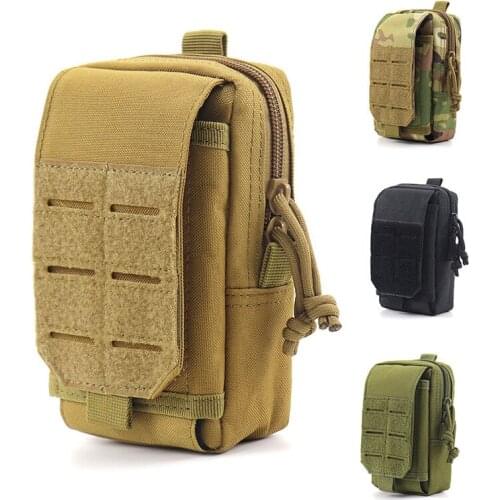 Unisex 1000D Hiking Tactical Molle Pouch Military Waist Bag EDC Tool Bags Vest Pack Purse Mobile Phone Case For Camping Hunting