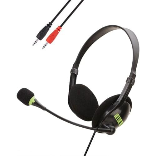 Professional Wired Headphone With Mic Dual 3.5mm Stereo Surround Gaming Headset Volume Control For Home Office Video Conference