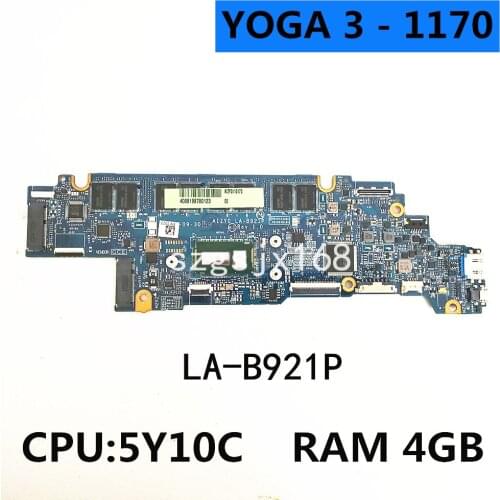 For lenovo yoga 3-1170 yoga 3-11 laptop computer motherboard la-b921p CPU 5y10c RAM 4g 100% test