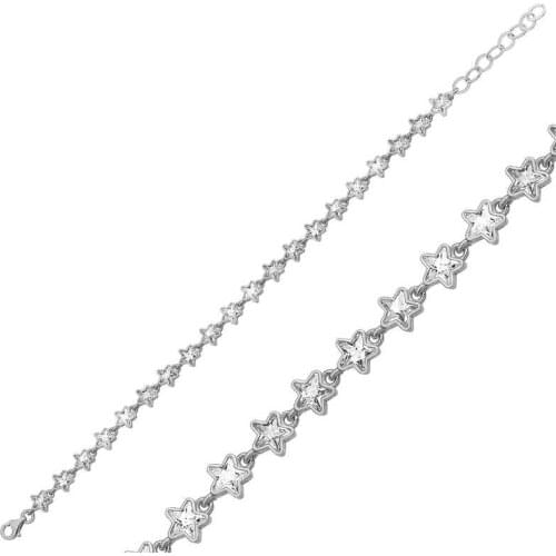 Silverlina Silver White Star Women 'S Bracelet