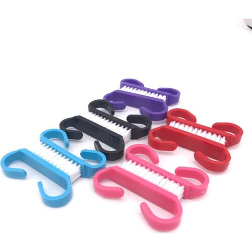 Nail Cleaning Brush 20pcs/lot Finger Nail Care Manicure Pedicure Tool UV Gel Professional Plastic Nails Brushes Handle Scrubbing
