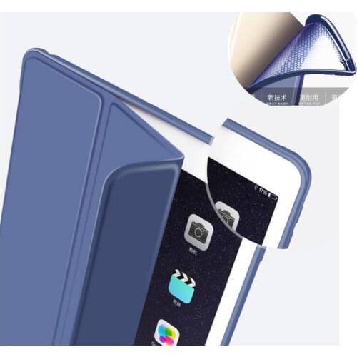 SUREHIN Nice quality 3 fold design tpu silicone soft back full protective PU leather smart case for apple ipad air 2 case cover