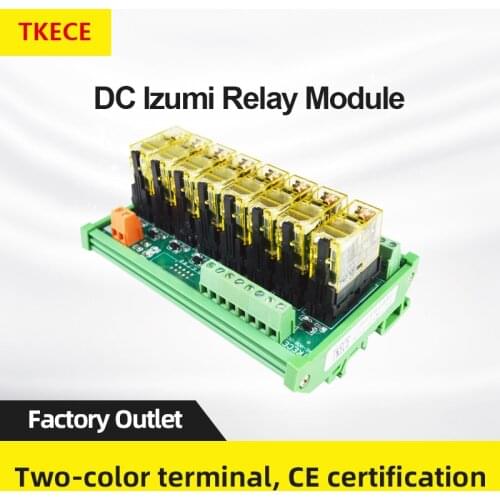TKECE 8 Channel DC Izumi Relay Module PLC Module 1 Open 1 Closed 24V/12V NPN/PNP Conversion Type