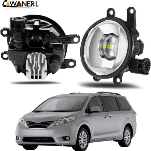 Fog Light Assembly 30W Car Right + Left Side LED Lens Fog Light DRL 8000LM H11 12V For Toyoya Sienna 2009 2010 2011 2012 2013