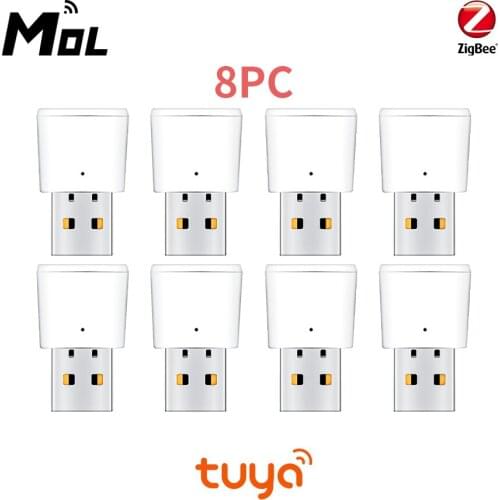 Tuya 8pcs Zigbee Signal Repeater USB Zigbee Hub Signal Expand 20-30M Smart Home Automation Module