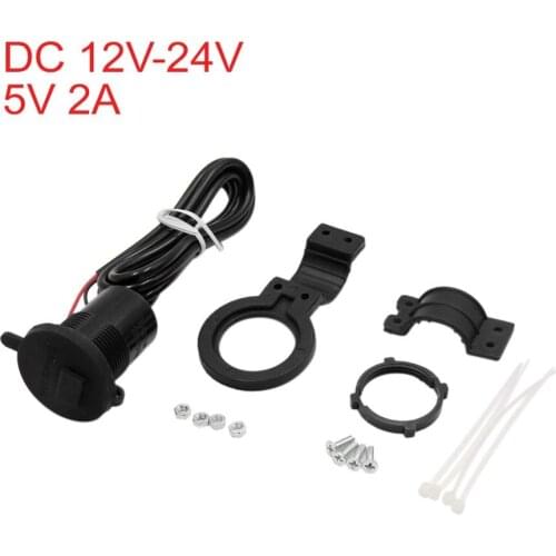 Uxcell Black Waterproof Scooter Motorcycle USB Power Charger Port Socket DC 12V-24V Motorcycle USB Charger