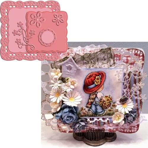 Flowery Square Pattern Die Cuts For Cards Making Square Pattern dies scrapbooking metal cutting dies new 2019