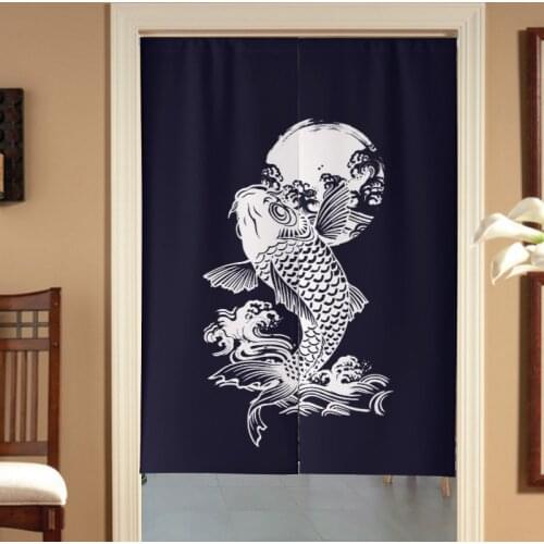 Japanese Carp Doorway Curtain Kitchen Door Curtain Japan Room Decor Partition Curtain Feng Shui Curtain Noren