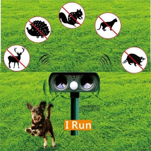 2PCS Solar Ultrasonic Repellent Animal Chaser Outdoor Garden Mosquito Sonic Deterrents To Drive Away Cats Dogs Bird Foxes Pest