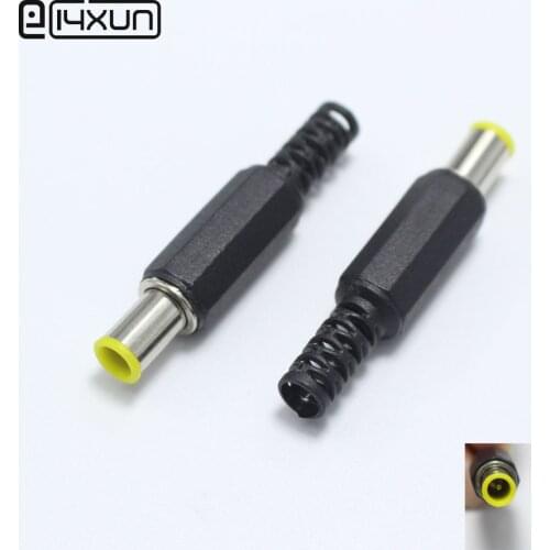 5pcs 6.5*4.4mm Male DC Power jack Plug Connector 6.5x4.4mm Welding Electrical Plugs with 1.3mm Tip Audio DIY Parts Yellow Head
