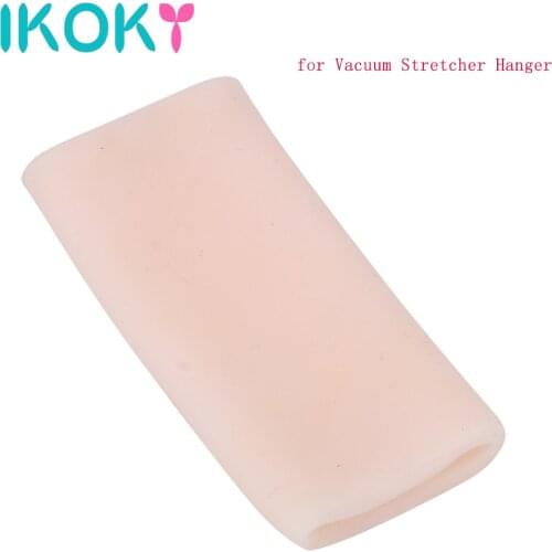 IKOKY Soft Penis Pump Sleeve for Penis Enlargment Extender for Vacuum Stretcher Hanger Sex Toys for Silicone Men Cock Ring