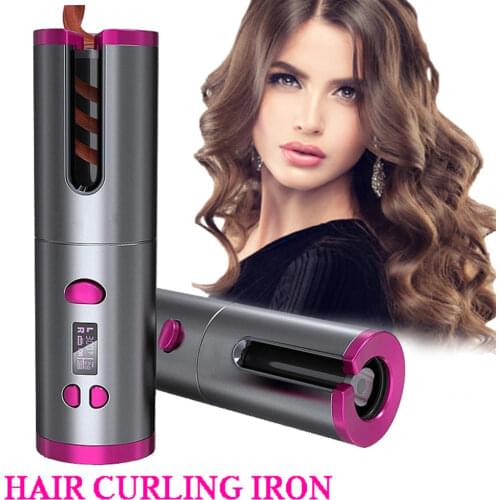 Automatic Rotating Hair Curler Cordless Curling Iron Beach Wave Hair Tongs Curling Wand Wireless Hair Crimper Styling Tools