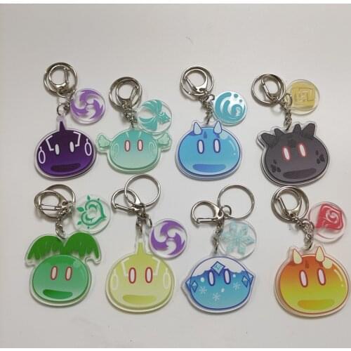 Anime Genshin Impact Slime Keychain Badge Cartoon Cosplay Pendant Props Accessories