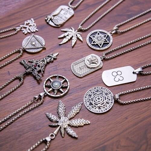 Titanium Steel with Chain Hip Hop Personality Cross Necklace Male Hiphop Pendant Hipster Pendant Accessory Sweater Chain female