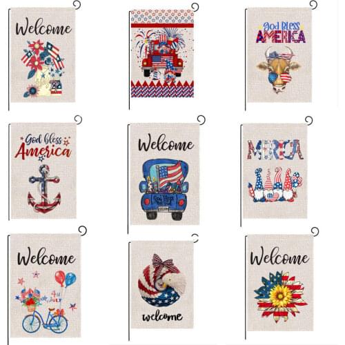 Independence Day Garden Flag Lawn Holiday Commemorate American Orchard Garden Signs Waterproof Banner Summer Garden Decorations
