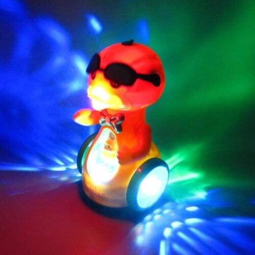 Electric Duckling Toy Kids Electric Sunglasses Duckling Robot Puzzle Toy Universal Spray Music Light Glowing Toys for Kids Gift