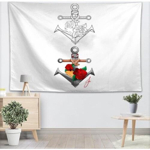 Anchor Wall Tapestry 3D Printing Custom Your Pattern Yoga Office Sofa Tapestry Bedspread For Kids Room College Dorm Decoration