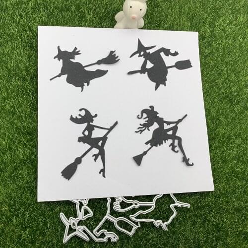 Halloween witch card Metal Cutting Dies Stencils For DIY Scrapbooking Decorative Embossing Handcraft Die Cutting Template