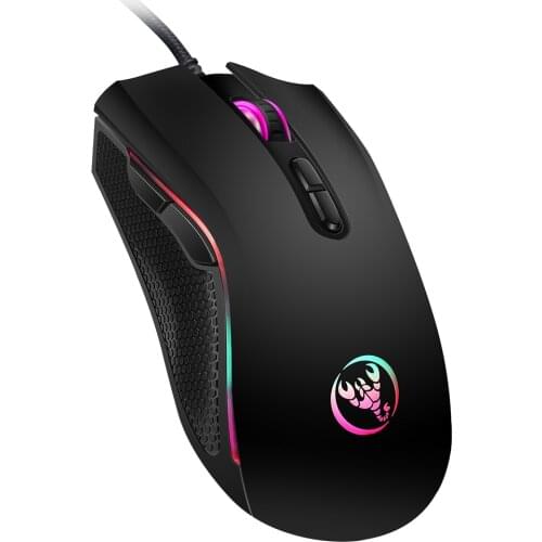 HXSJ Gaming Mouse 3200DPI 7 colors LED backlit High-end optical professional gaming mouse and ergonomics design For LOL CS