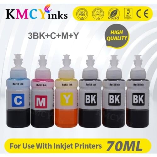KMCYinks BottLe Refill 70ML Dye Ink For Epson For Canon For Brother Ink EcoTank Printer For HP Inkjet Printer Ink