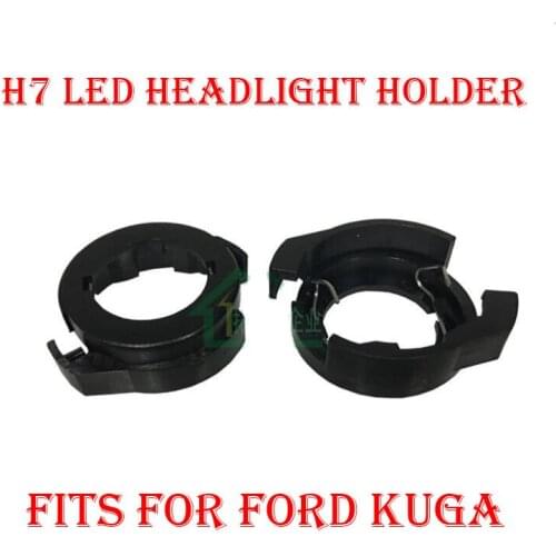 2PCS H7 LED Headlight Conversion Kit Bulb Holder Adapter Base Retainer Socket For Ford Kuga 2017 Halogen Upgraded Lamp Converter